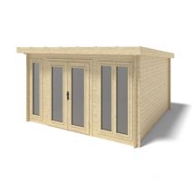 Altanka - Abri de jardin en bois - 16m2 - 4x4m - Ep. 34mm - Couleur: naturel