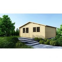 Altanka - Abri de jardin en bois - 30m2 - 6x5m - Ep. 40mm - Couleur: naturel
