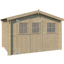 Gardenas - Abri de jardin en bois 4,91 m² Zurich 295 x 205 cm (non traité) avec plancher