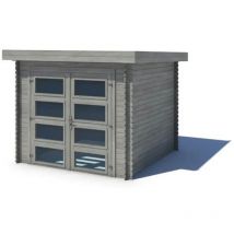 Altanka - Abri de jardin en bois - 6m2 - 2,46x2,46m - Traité - Ep. 19mm - Couleur: gris