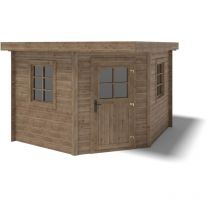 Altanka - Abri de jardin en bois - 8m2 - 3x3m - Traité - Ep. 28mm - Couleur: marron