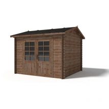 Altanka - Abri de jardin en bois - 9m2 - 3x3m - Traité - Ep. 28mm - Couleur: marron