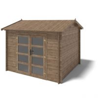 Altanka - Abri de jardin en bois - 9m2 - 3x3m - Traité - Ep. 28mm - Couleur: marron