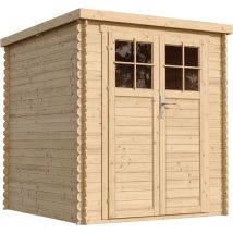 Timbela - M309F+M309G Abri de jardin en bois avec sol traité - Porte verrouillable de haute qualité - Stockage extérieur l204xL204xH200 cm/3.53 m2