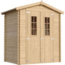 Timbela - Abri de jardin en bois avec sol traité - Stockage extérieur I196xL136xH218 cm/ 1.98 m2 Petit abri à outils, Local à vélos M367C+M367G