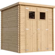 Timbela - Abri de jardin en bois avec sol traité - Stockage extérieur l204xL204xH200 cm/3.53 m2- Petit abri à outils, Local à vélos M309+M309G