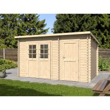 Aster - Abri de jardin en bois mono pente de 12,6m² et 2 espaces