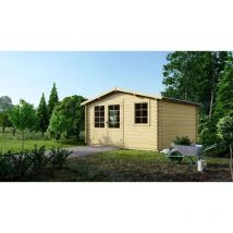 Altanka - Abri de jardin en bois - 16m2 - 4x4m - Ep. 40mm - Couleur: naturel
