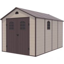 Abri de Jardin en Résine Gardiun Alessia d 8,82 m² 366x241x238 cm avec Plancher et Fenêtres Beige