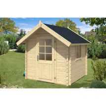 Gartentiger - Abri de jardin Enrico-44 iso Naturel , 44 mm Épaisseur paroi 236 x 276 cm
