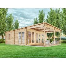 Chalet de jardin Carroz-Modern 70 ISO Naturel Imprégné, mm Épaisseur paroi 642 x 912 cm