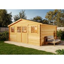 Décor Et Jardin - Abri De Jardin Bois Floridan 478x398 Cm - Surface Utile : 16,85 M² - Épaisseur : 28 Mm - Couleur : Naturel
