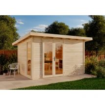 Gartentiger - Abri de jardin Karmnik 28 Naturel , mm Épaisseur paroi 406 x 305 cm