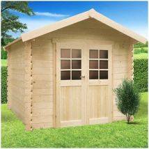 Abri de jardin gera en bois 5,12m², Toiture Shingle rouge, Plancher Oui
