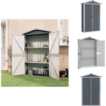 Abri de jardin Gris 116x45x175 cm Acier galvanisé - Abri De Jardin - Abri De Rangement - Abri Extérieur - Rangement Jardin - Outillage