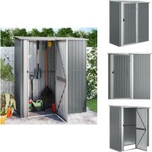 Abri de jardin Gris 180,5x97x209,5 cm Acier galvanisé - Abri De Jardin - Abri De Rangement - Abri Extérieur - Outillage - Stockage Extérieur