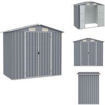 Abri de jardin Gris 205x129x183 cm Acier galvanisé - Abri De Jardin - Abri De Rangement - Abri Extérieur - Garage De Jardin - Rangement Extérieur