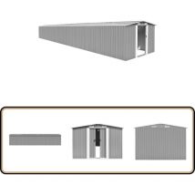 Abri de jardin Gris 257x990x181 cm Acier galvanisé - Abri De Jardin - Abri De Rangement - Garage Extérieur - Outillage - Jardinage