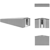 Abri de jardin Gris 257x990x181 cm Acier galvanisé - Abri De Jardin - Abri De Rangement - Garage Extérieur - Outillage - Jardinage