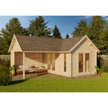 Alpholz - Abri de jardin Holly-44 iso Naturel , 40 mm Épaisseur paroi 660 x 438 cm