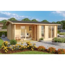 Lasita Maja - Abri de jardin Brighton 44 iso Naturel , mm Épaisseur paroi 580 x 430 cm