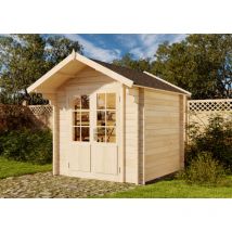 Alpholz - Abri de jardin Lena-44 iso Naturel , 44 mm Épaisseur paroi 250 x 320 cm