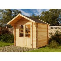 Alpholz - Abri de jardin Lena-44 iso Marron Imprégné, 44 mm Épaisseur paroi 250 x 320 cm