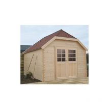Abri de jardin LIMERICK en bois 10 m², Toiture Shingle rouge, Plancher Non