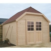 Abri de jardin limerick en bois 10 m², Toiture Shingle rouge, Plancher Oui