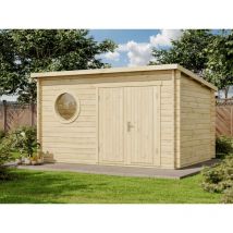 Alpholz - Abri de jardin Maria-Rondo 44 b Naturel , mm Épaisseur paroi 400 x 325 cm