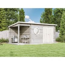 Alpholz - Abri de jardin Maria-Rondo 44 c Naturel , mm Épaisseur paroi 550 x 275 cm