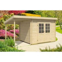 Alpholz - Abri De Jardin Maria Toit En Pente Naturel , 28 Mm Épaisseur Paroi 450 X 275 Cm