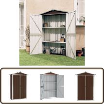 Abri de jardin Marron 116x45x175 cm Acier galvanisé - Abri De Jardin - Abri De Rangement - Abri Extérieur - Rangement Jardin - Outillage