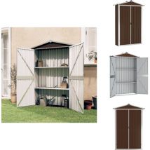 Abri de jardin Marron 116x45x175 cm Acier galvanisé - Abri De Jardin - Abri De Rangement - Abri Extérieur - Rangement Jardin - Outillage
