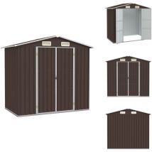 Abri de jardin Marron 205x129x183 cm Acier galvanisé - Abri De Jardin - Abri De Rangement - Abri Extérieur - Garage De Jardin - Rangement Jardin