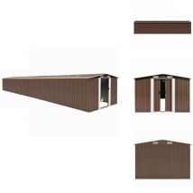 Abri de jardin Marron 257x990x181 cm Acier galvanisé - Abri De Jardin - Abri De Rangement - Abri Métallique - Outillage - Jardinage