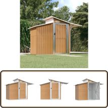 Abri de jardin Marron 270x130x208,5 cm Acier galvanisé - Abri De Jardin - Abri De Jardin Exterieur - Rangement Exterieure - Cabane De Jardin