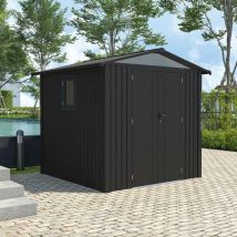Trigano - Abri de jardin métal anthracite 4.37 m² + kit d'ancrage