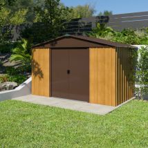 Yardmaster - Abri de jardin métal aspect bois 5,3 m² + kit d'ancrage
