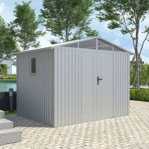 Trigano - Abri de jardin métal blanc aluminium 5.71 m² + kit d'ancrage