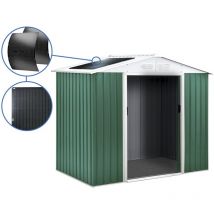 Habitat Et Jardin - Abri de jardin métal - 'Rosas ' - 2.71 m² avec panneaux solaires - Vert