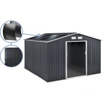 Habitat Et Jardin - Abri de jardin métal - 'Vegas'- 15 m² avec panneaux solaires - Gris
