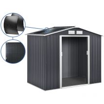 Habitat Et Jardin - Abri de jardin métal- 'Vegas'- 2.7 m² avec panneaux solaires - Gris