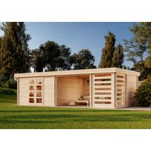 Poolhouse - Abri de jardin Mimas 44 ISO Naturel , mm Épaisseur paroi 820 x 380 cm