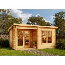 Carlsson - Abri de jardin Orkus-44 Petite Naturel , 44 mm Épaisseur paroi 490 x 350 cm