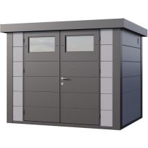 Abri de jardin moderne en acier porte double 5,6 m² Eleganto 2721
