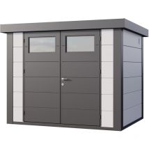Abri de jardin moderne en acier porte double 5,6 m² Eleganto 2721