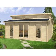 Carlsson - Abri de jardin Narvig-70 c Naturel , 70 mm Épaisseur paroi 460 x 618 cm