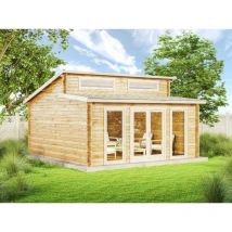 Carlsson - Abri de jardin Narvig-B Naturel , 70 mm Épaisseur paroi 520 x cm