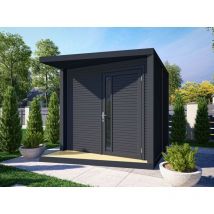 Direct Abris - Abri de Jardin neris - Surface : 6m2 - 237 x 297cm - Gris Anthracite - Cabane de Jardin - Plancher Rehaussé - Abri Amenageable - Sans